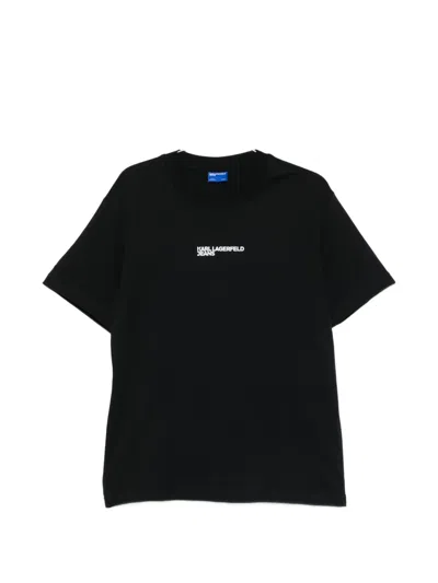 Karl Lagerfeld Jeans Logo-print T-shirt In Black