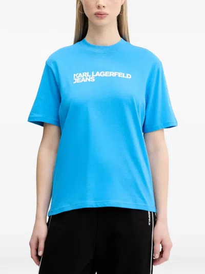 Karl Lagerfeld Jeans Logo-print T-shirt In Blue
