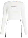Karl Lagerfeld Jeans Long-sleeved Ribbed T-shirt In White