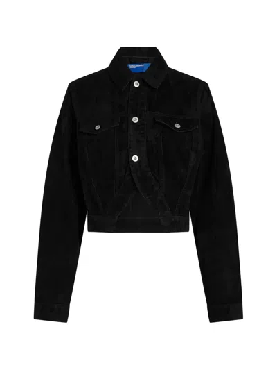 Karl Lagerfeld Jeans Long-sleeve Cropped Denim Jacket In Black