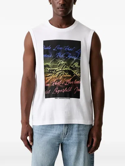 Karl Lagerfeld Jeans Love Letter Graphic-print Vest In White