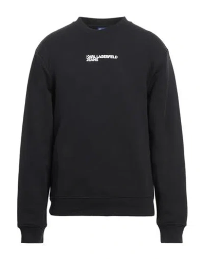 Karl Lagerfeld Jeans Man Sweatshirt Black Size L Organic Cotton, Recycled Polyester