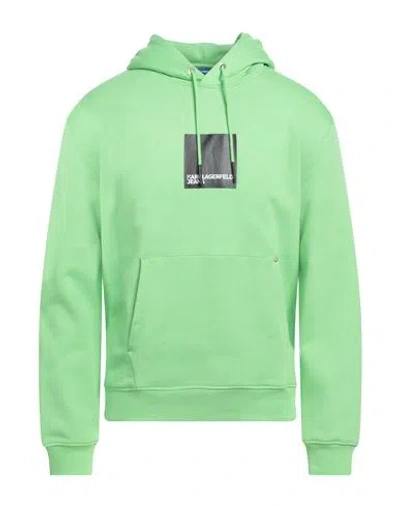 Karl Lagerfeld Jeans Man Sweatshirt Lime Green Size Xxl Organic Cotton, Recycled Polyester