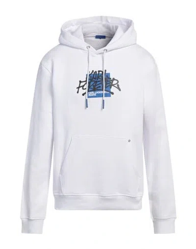 Karl Lagerfeld Jeans Man Sweatshirt White Size Xxl Organic Cotton, Recycled Polyester