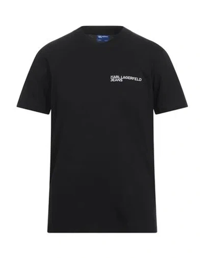 Karl Lagerfeld Jeans Man T-shirt Black Size L Organic Cotton