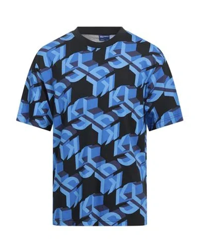 Karl Lagerfeld Jeans Man T-shirt Blue Size L Organic Cotton