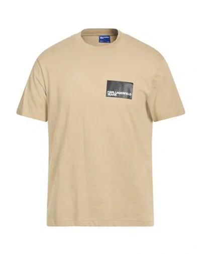 Karl Lagerfeld Jeans Man T-shirt Sand Size S Cotton In Neutral