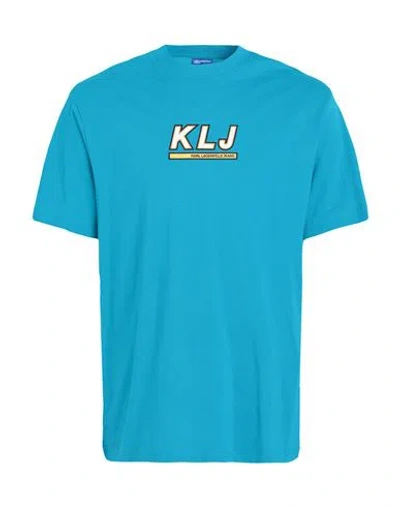 Karl Lagerfeld Jeans Logo-print Organic Cotton T-shirt In Blue