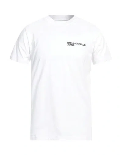 Karl Lagerfeld Jeans Man T-shirt White Size L Organic Cotton