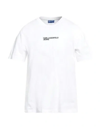 Karl Lagerfeld Jeans Man T-shirt White Size L Organic Cotton
