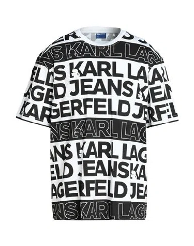 Karl Lagerfeld Jeans Man T-shirt White Size S Organic Cotton