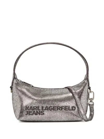 Karl Lagerfeld Jeans Metallic Tote Bag In Silver
