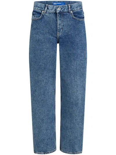 Karl Lagerfeld Jeans Mid-rise Baggy Jeans In Blue