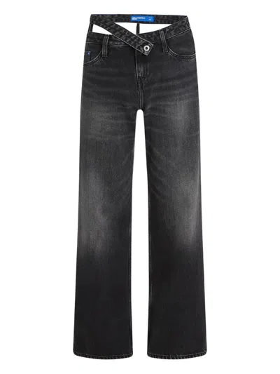 Karl Lagerfeld Jeans Mid-rise Cut-out Jeans In Black