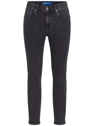 Karl Lagerfeld Jeans Logo-print Skinny Jeans In Grey