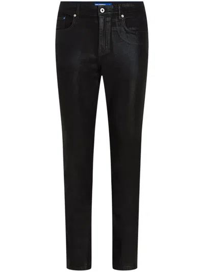 Karl Lagerfeld Jeans Mid-rise Slim-cut Jeans In Black