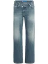 Karl Lagerfeld Jeans Mid-rise Straight-leg Jeans In Blue
