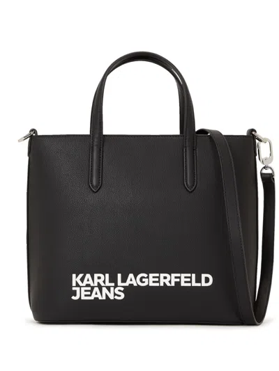 Karl Lagerfeld Jeans Mini Logo Tote Bag In Black