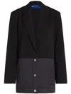Karl Lagerfeld Jeans Mixed-material Blazer In 黑色