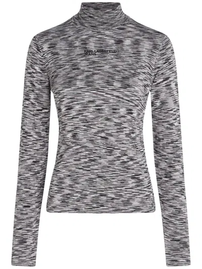 Karl Lagerfeld Jeans Mock-neck Sweater In Grey