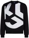 Karl Lagerfeld Jeans Monogram-print Bleached-effect Sweatshirt In Black