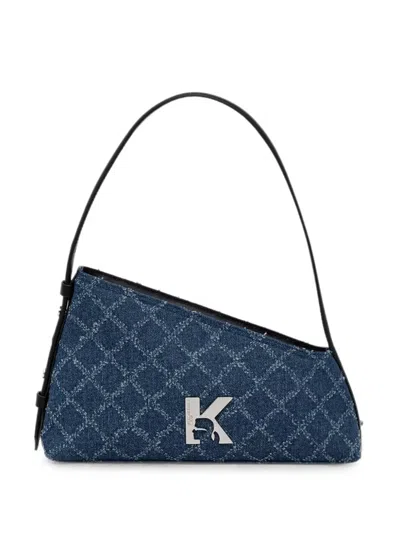 Karl Lagerfeld Jeans Monogram-pattern Asymmetric Tote Bag In Pink
