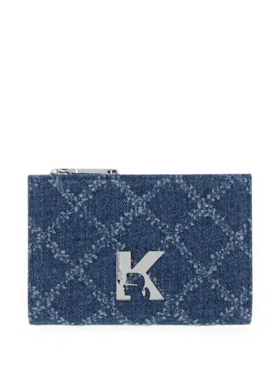 Karl Lagerfeld Jeans Monogram-print K-logo Wallet In 블루
