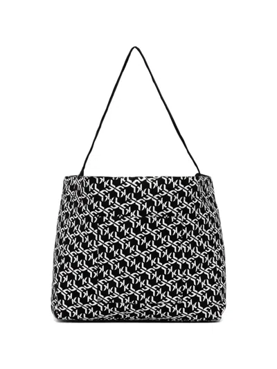 Karl Lagerfeld Jeans Monogram-print Tote Bag In Black