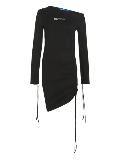 Karl Lagerfeld Jeans Off-shoulder Dress In Black