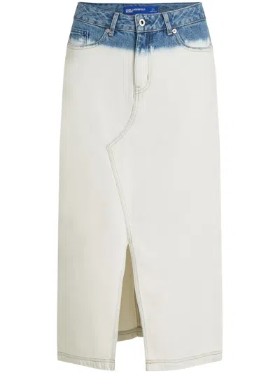 Karl Lagerfeld Jeans Jeans-midirock Mit Farbverlauf In Weiss