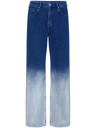 Karl Lagerfeld Jeans Ombré-effect Straight Jeans In Blue