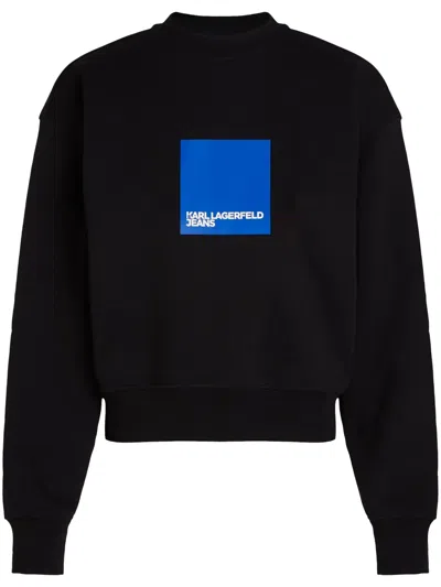 Karl Lagerfeld Jeans Logo-print Organic Cotton Sweatshirt In Black
