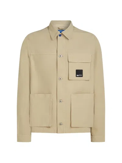 Karl Lagerfeld Jeans Hemdjacke Mit Aufgesetzter Tasche In Neutral