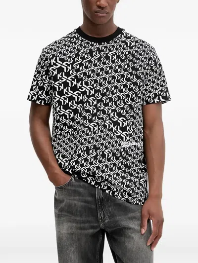 Karl Lagerfeld Jeans Patterned T-shirt In Black