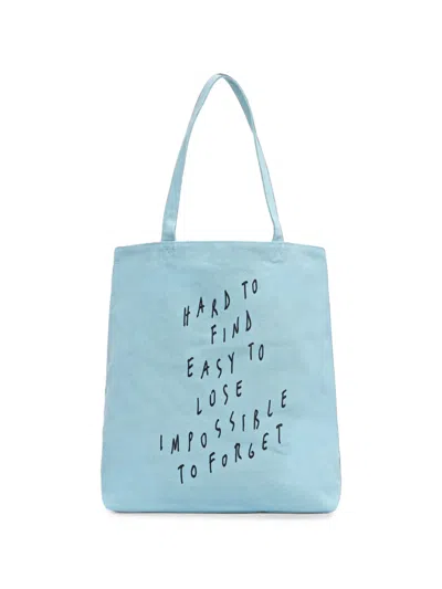 Karl Lagerfeld Jeans Pietro Terzini Slogan-print Canvas Tote Bag In Blue