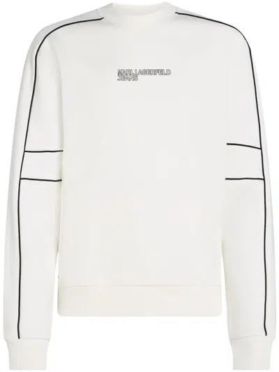 Karl Lagerfeld Jeans Piping Detailing Sweatshirt In White