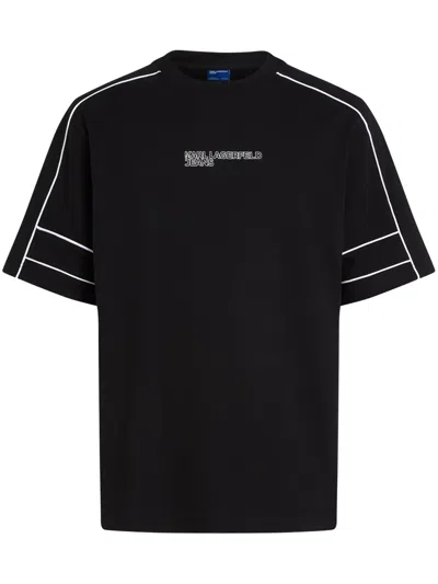 Karl Lagerfeld Jeans Piping Detailing T-shirt In Black