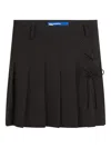 Karl Lagerfeld Jeans Pleated Lace-up Mini Skirt In Black