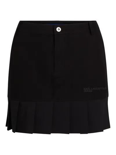 Karl Lagerfeld Jeans Minirock Mit Falten In Black