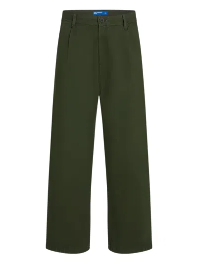 Karl Lagerfeld Jeans Pleated Pocketed Trousers In Green