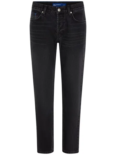 Karl Lagerfeld Jeans Pockets Tapered Jeans In Black