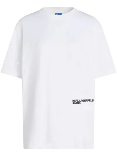 Karl Lagerfeld Jeans Bandana Monogram-print T-shirt In 白色