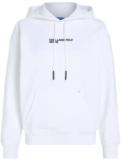 Karl Lagerfeld Jeans Print Hoodie In 白色