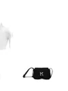 Karl Lagerfeld Jeans Quilted K-logo Crossbody Bag In Black