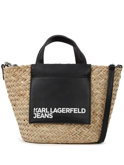 Karl Lagerfeld Jeans Raffia Tote Bag In Neutrals