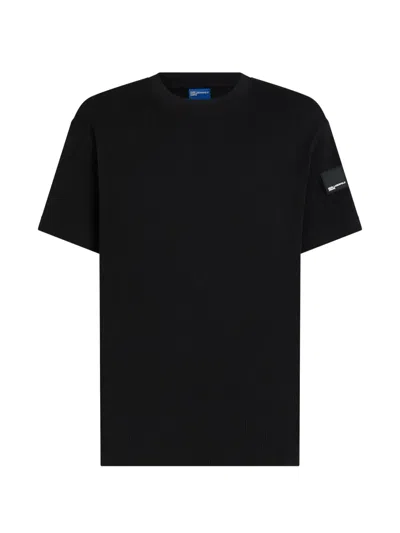 Karl Lagerfeld Jeans T-shirt Mit Waffeloptik In Black