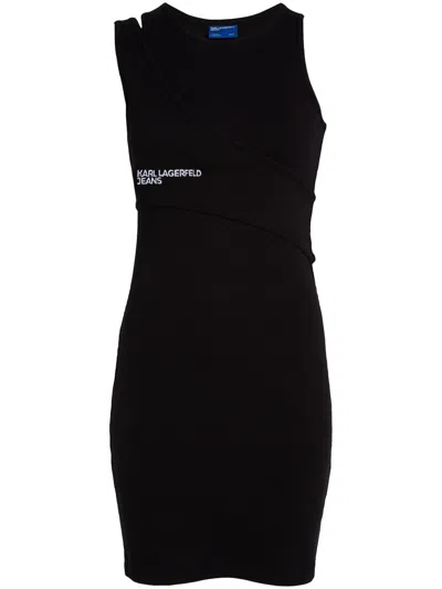 Karl Lagerfeld Jeans Ribbed-knit Dress In Black