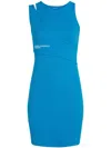Karl Lagerfeld Jeans Ribbed Mini Dress In Blue