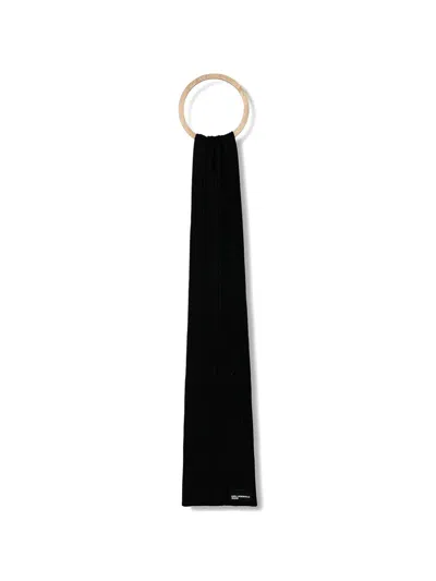 Karl Lagerfeld Jeans Ribbed Scarf In Black
