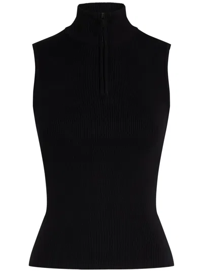 Karl Lagerfeld Jeans Geripptes Top In Schwarz